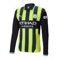 Camisa de Futebol Manchester City Equipamento Secundário 2024-25 Manga Comprida